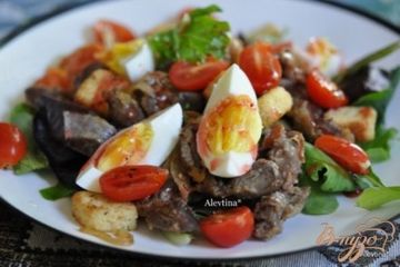 фото рецепта Cалат с куриными желудками