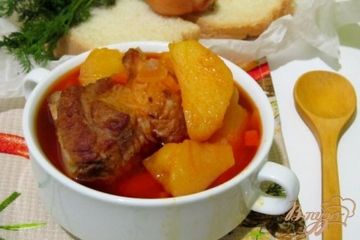 фото рецепта Тушеная картошка с ребрышками