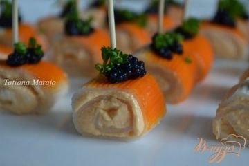фото рецепта Крабовые палочки с кремом из копченой семги