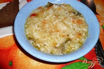 фото рецепта Суп с капустой и рисом