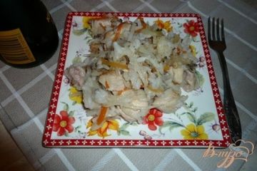 фото рецепта Рисовая каша с овощами и куриным мясом