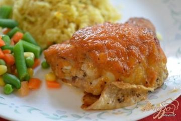 фото рецепта Куриные бедрышки с пряным соусом ревеня