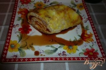 фото рецепта Омлет-ролл с куриным мясом