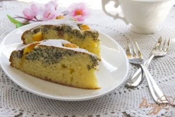 фото рецепта Пирог с маком и персиками