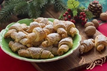 фото рецепта Рогалики с орехами