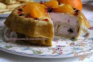 фото рецепта Малиново-черничный блинный торт