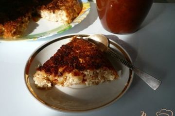 фото рецепта Творожная запеканка с яблоком и овсяными хлопьями