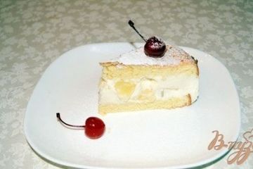 фото рецепта Нежный творожный торт с ананасами