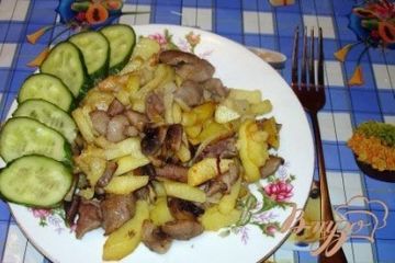фото рецепта Жареная картошечка с лесными грибами