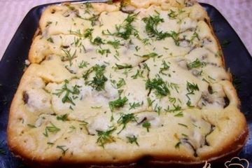фото рецепта Пирог с шампиньонами закусочный
