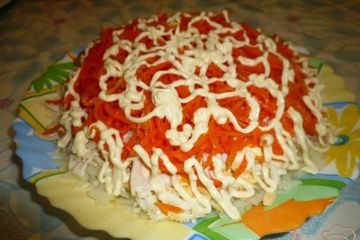 фото рецепта Салат из куриного мяса с морковью по-корейски