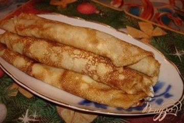 фото рецепта Микояновские блинчики с творогом и клюквенным соусом
