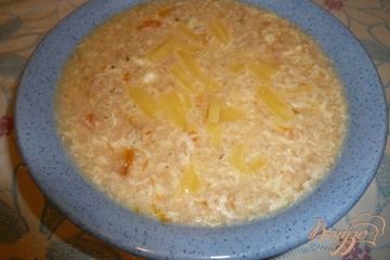 фото рецепта Супчик овсяный с яйцом и сыром