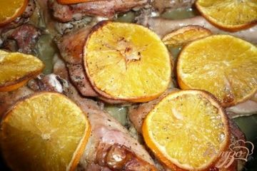 фото рецепта Куриные окорочка запеченные с апельсинами