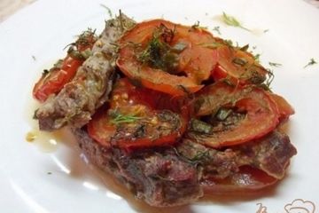 фото рецепта Мясо запеченное с помидорами