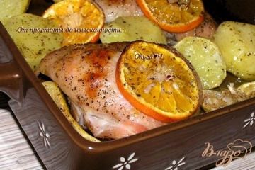 фото рецепта Курица с цитрусовыми и мятным сиропом