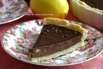 фото рецепта Лимонный тарт с шоколадным кремом и бананами