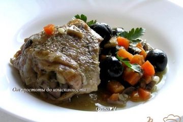 фото рецепта Курица с грибами и маслинами