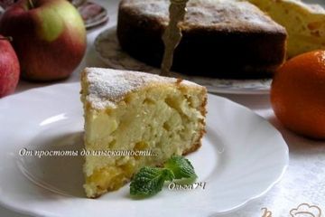 фото рецепта Шарлотка с яблоками и мандарином