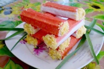 фото рецепта Крабовые палочки фаршированные огурцом