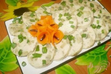 фото рецепта Колбаса домашняя куриная с грибами