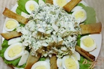 фото рецепта Овощной салат с гренками