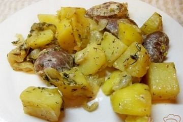 фото рецепта Индюшиные сердечки запеченные с картофелем