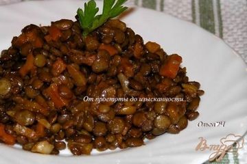 фото рецепта Чечевица с овощами в томатном соусе (в мультиварке)