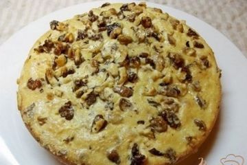 фото рецепта Пирог на кислом молоке с грецкими орехами