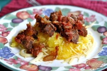 фото рецепта Мясное рагу с тыквой спагетти