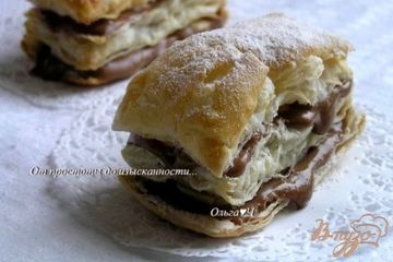 фото рецепта Мильфей с бананом и шоколадным кремом Патисьер