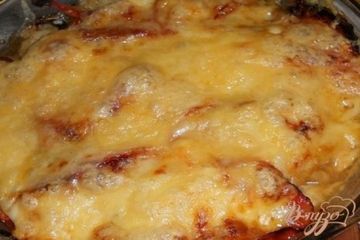 фото рецепта Мясо под шубкой из овощей и сыра