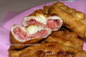 фото рецепта Пирожки с яблочно-малиновой начинкой