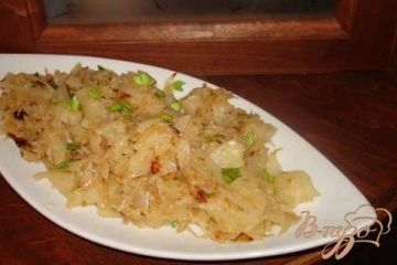 фото рецепта Нежная тушеная капусточка с ананасом