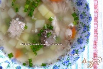 фото рецепта Суп с белым амуром и зеленым горошком