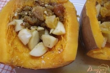 фото рецепта Тыква запеченная с сухофруктами и орехами