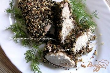 фото рецепта Куриные грудки в ореховой панировке с кунжутом