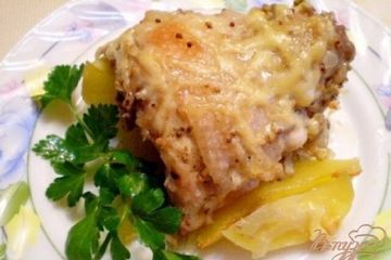 фото рецепта Куриные спинки с картофелем