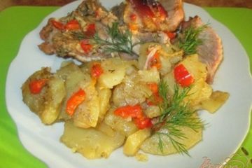 фото рецепта Запеченная голень индейки с картофелем