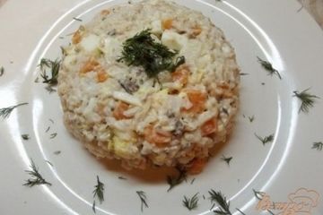 фото рецепта Рыбный салат с рисом