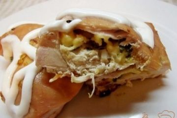 фото рецепта Куриные кармашки с зеленью и сыром