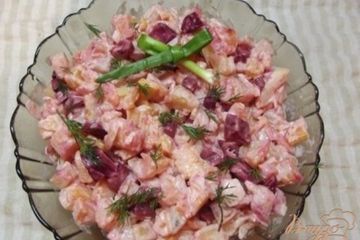 фото рецепта Теплый салат с тыквой и свеклой