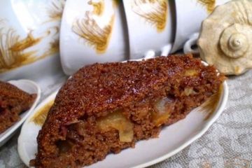 фото рецепта Манник с какао и яблоками