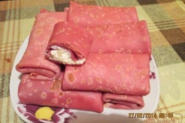 фото рецепта Блинчики с творогом и яблоком