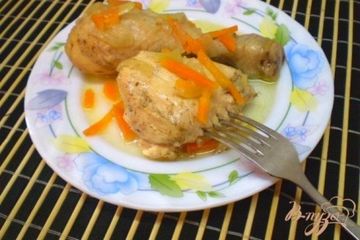 фото рецепта Курочка тушенная с овощами в мультиварке