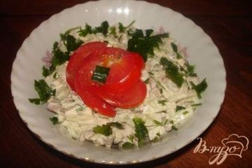 фото рецепта Салат из печени с огурцом