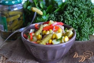 фото рецепта Картофельный салат с корнишонами