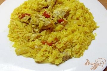 фото рецепта Рис тушеный с курицей и овощами