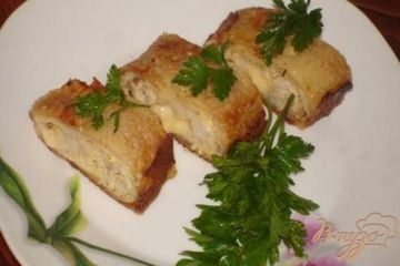 фото рецепта Блинные мясные рулетики с сыром