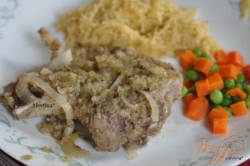 фото рецепта Cвиные отбивные с хреном и яблоком